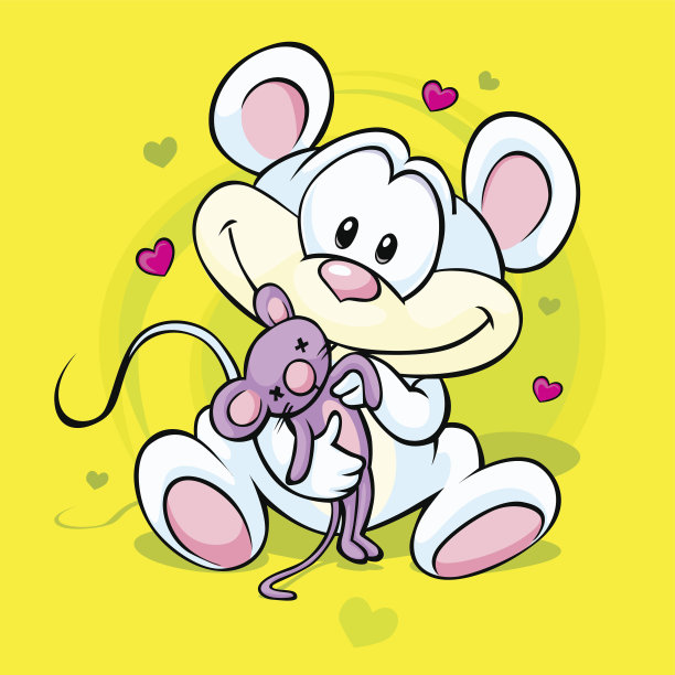 可爱的鼠抱娃娃图片下载