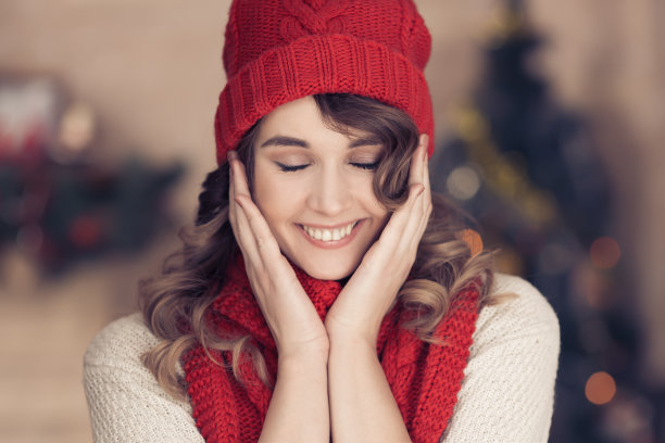 快乐的女人，圣诞快乐图片下载