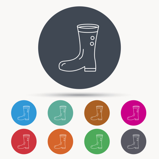 靴子图标。花园橡胶鞋标志。图片下载
