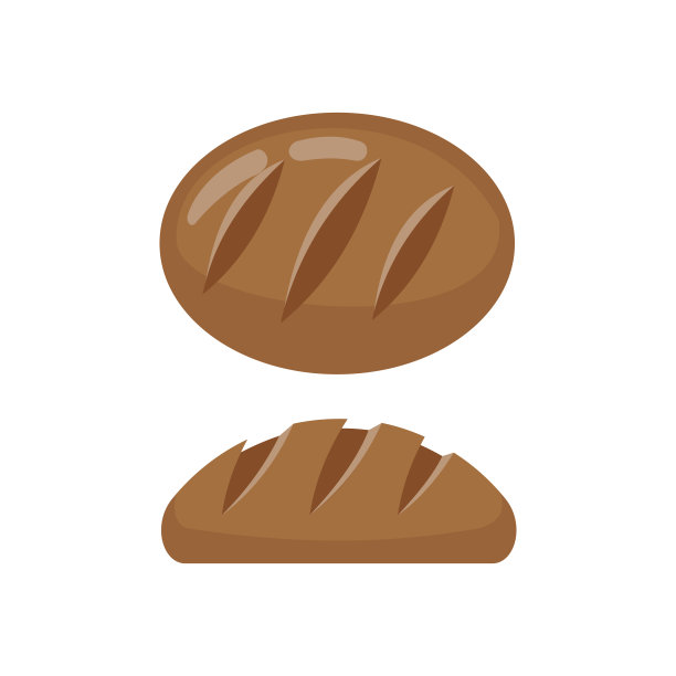 面包平面图标孤立在白色背景图片下载