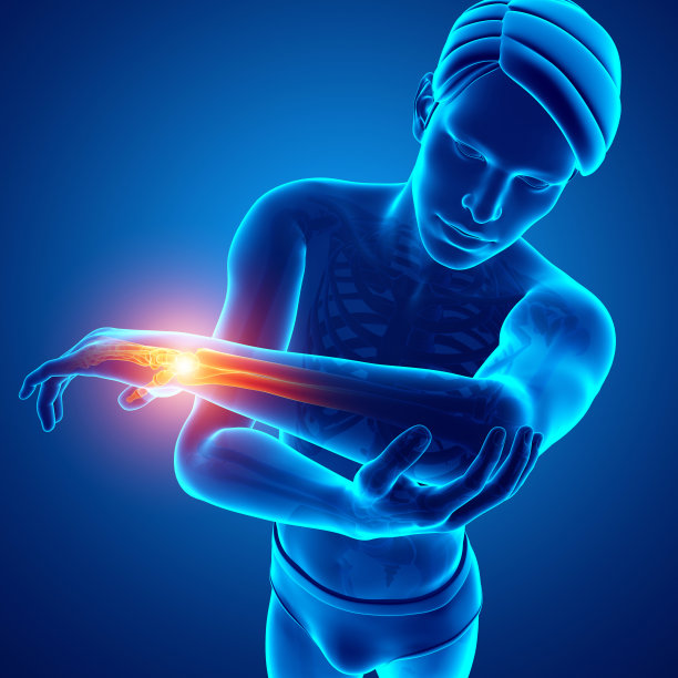 男人感到手腕疼痛图片下载