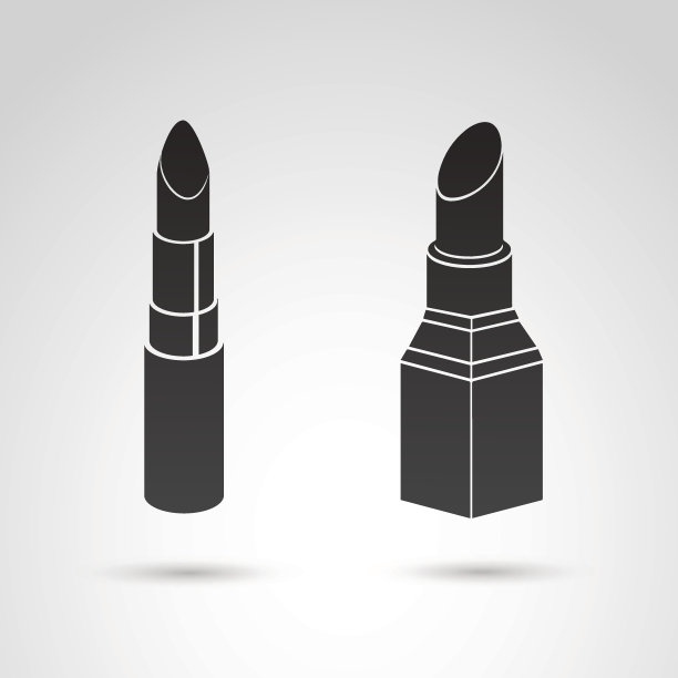 口红，亲吻，白色背景上的化妆图标。图片下载