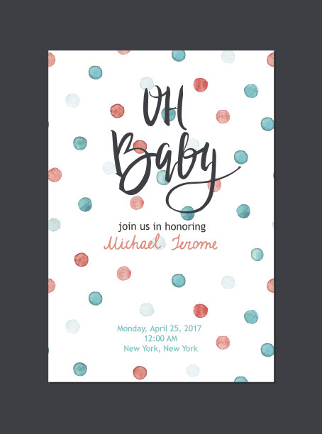 宝宝派对邀请，矢量模板。图片下载