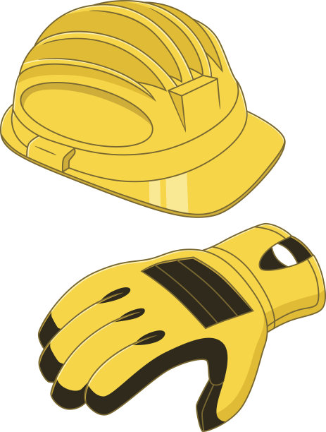 安全帽和工作手套图片下载