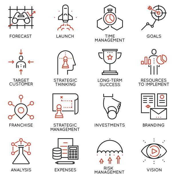 一套业务战略，职业发展和业务流程图标-第三部分图片下载