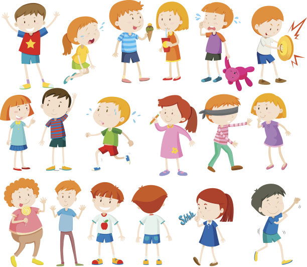男孩和女孩做不同的活动图片下载