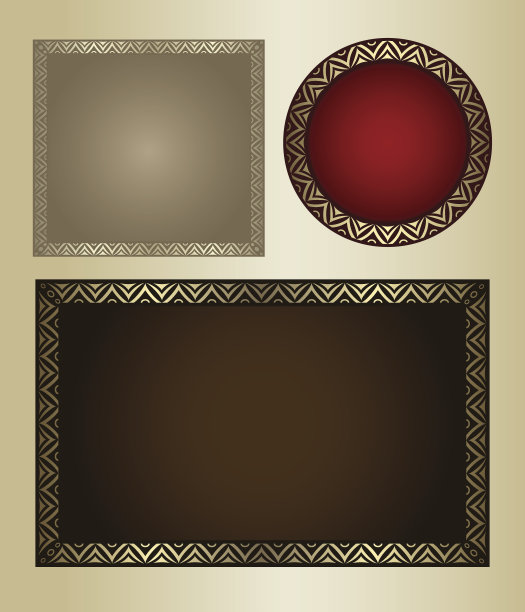 东方亚洲框架集+空白文字，照片。黄金豪华设计图片下载