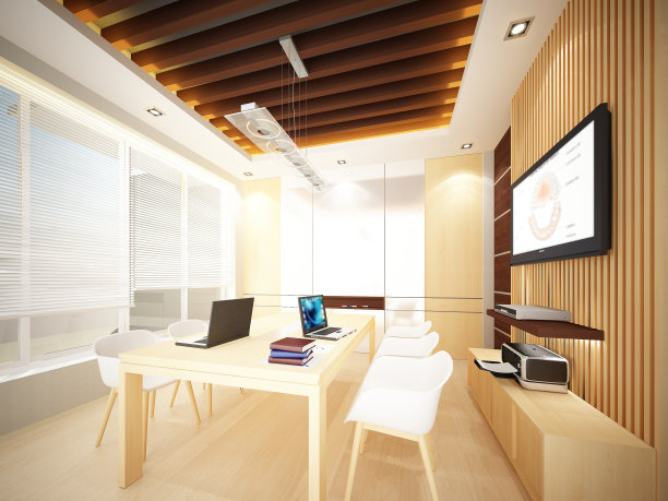 书房草图设计，三维线框渲染图片下载