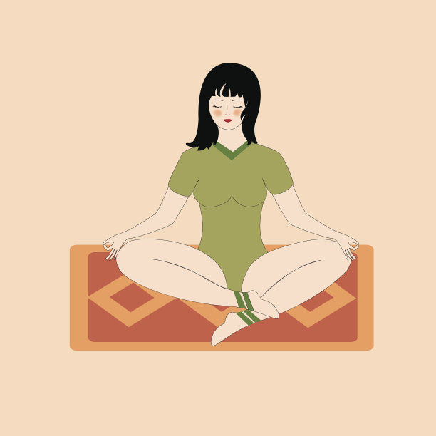 瑜伽。女孩做瑜伽。矢量插图。图片下载