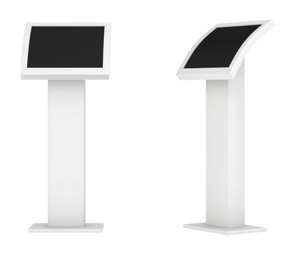 信息亭。信息终端。互动亭在白色背景图片下载