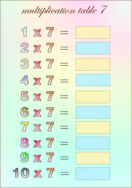 乘法表的七空写图片下载