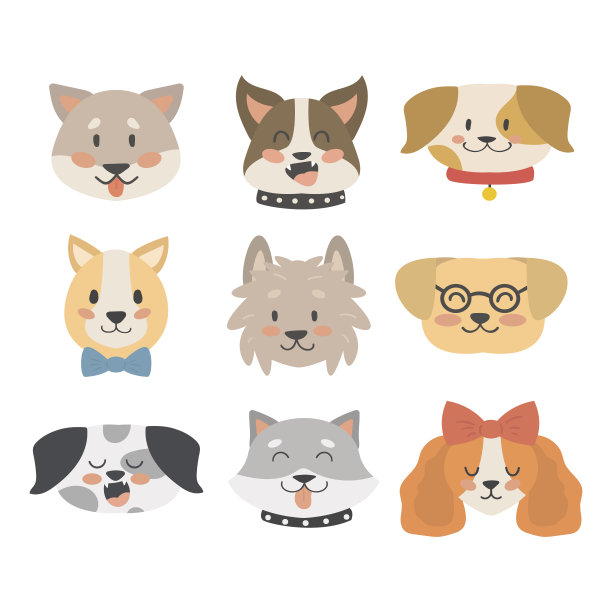 狗狗矢量图素材ID：158214196