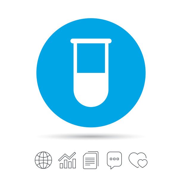 医用试管标志图标。实验室设备。图片下载
