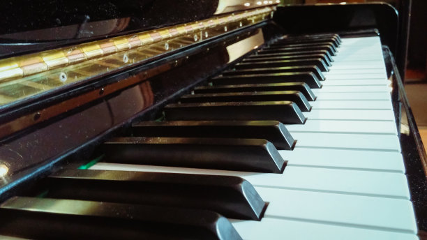 钢琴键的特写图片下载