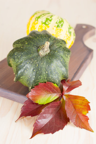 秋季装饰用枫叶和南瓜图片下载