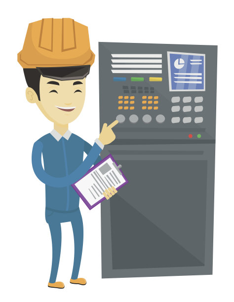 工程师站在控制面板附近图片下载