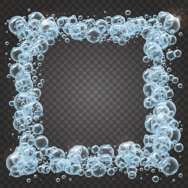 洗发水框架逼真的水泡沫图片下载
