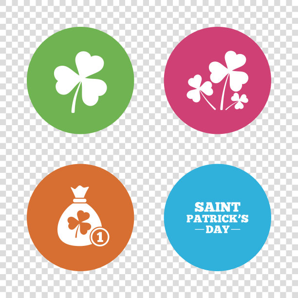 圣帕特里克节图标。装硬币的钱袋。图片下载