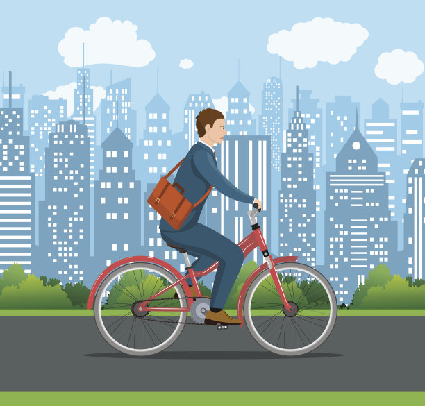 骑自行车的商人。图片下载