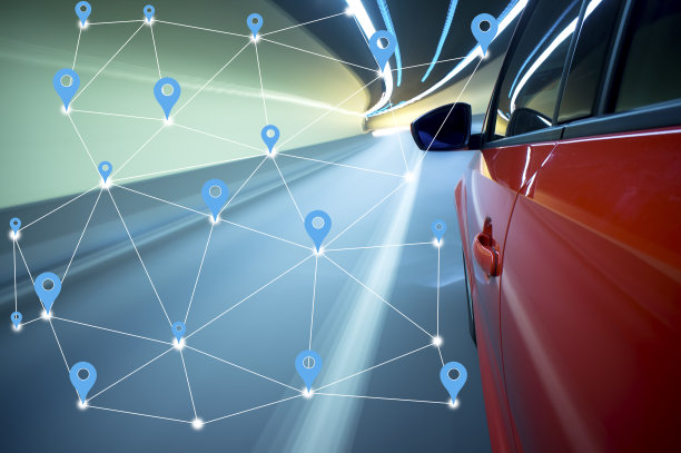 驾驶和搜索位置和导航概念。运动模糊驾驶在隧道。图片下载