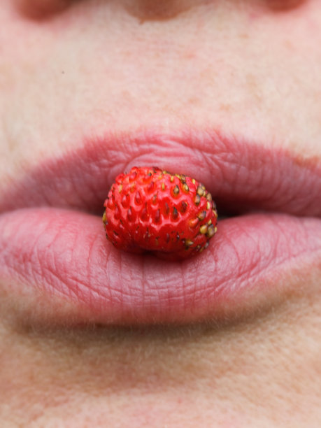 享受夏日水果野草莓图片下载