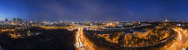 莫斯科屋顶之夜全景图片下载