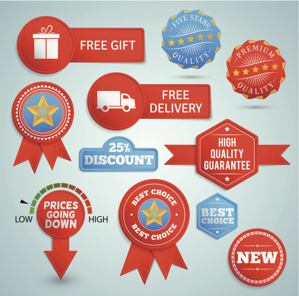 促销元素为红色和蓝色图片下载