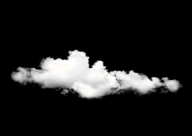 云孤立在黑色背景上。图片下载