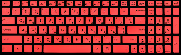 现代黑色和红色笔记本电脑键盘隔离图片下载