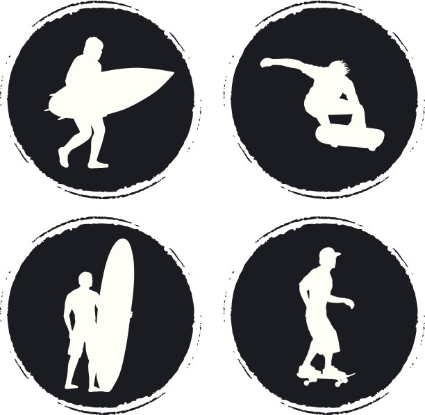 四个垃圾怪圈溜冰和冲浪图片下载