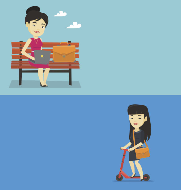 两个生活方式横幅与文字空间图片下载