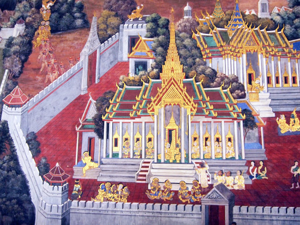 曼谷玉佛寺的罗摩金神庙图片下载