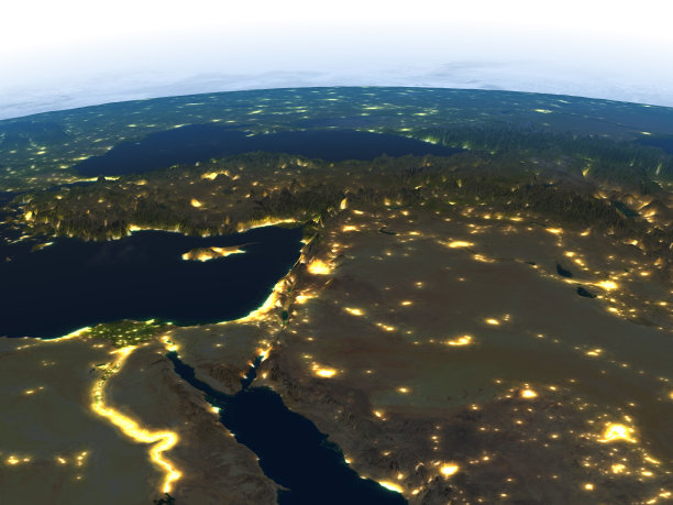 晚上在地球上的中东图片下载