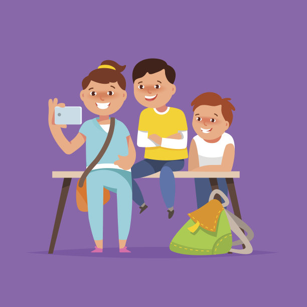 小组快乐的学校男孩和女孩在课堂生活方式的情况图片下载