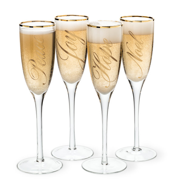 带有金色字体的香槟酒杯图片下载