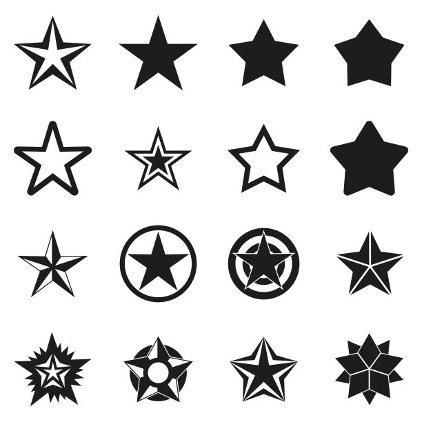 简约风格星星图标合集图片下载