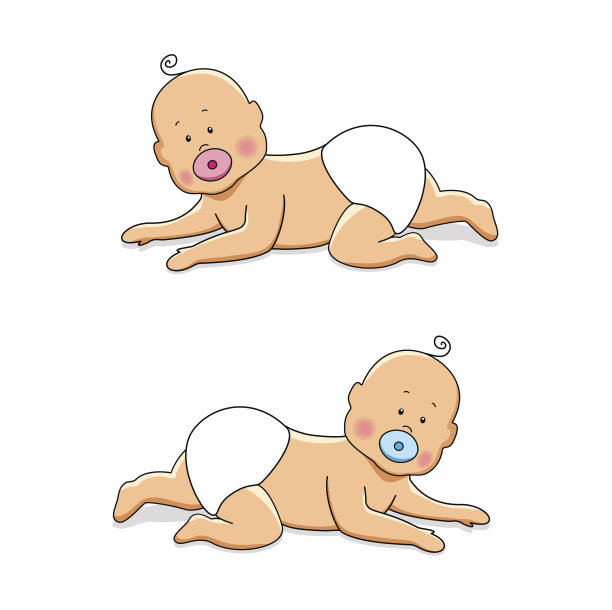 可爱的新生儿卡通人物图片下载