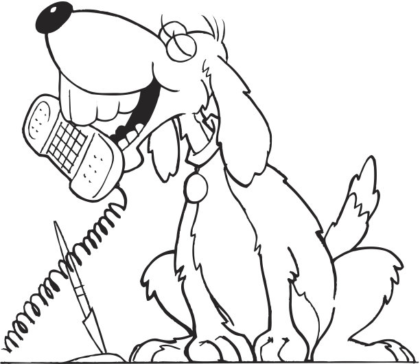 狗拿着电话图片下载