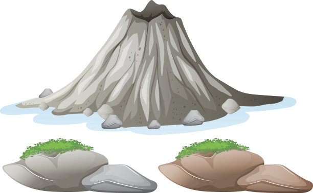 火山和不同色调的岩石图片下载