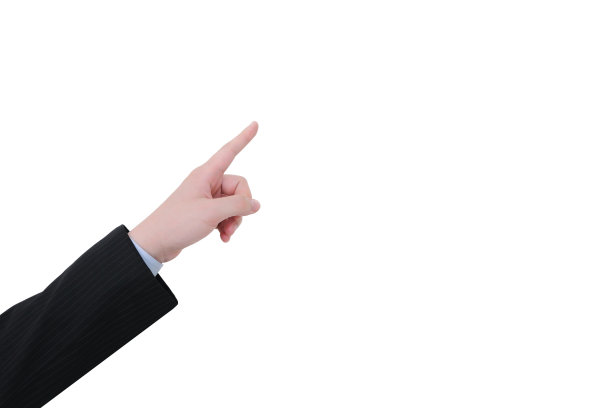 孤立的手指向空白区域图片下载