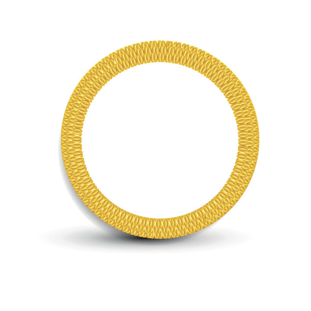 白色背景上的金圈，孤立的物体图片下载