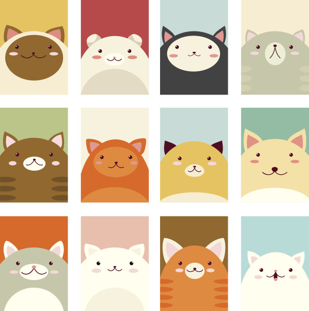 情人节横幅和可爱的猫素材图片