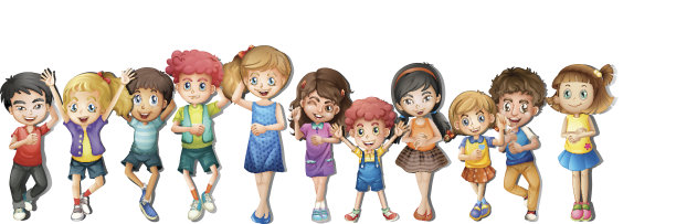 许多孩子脸上带着快乐的表情图片下载