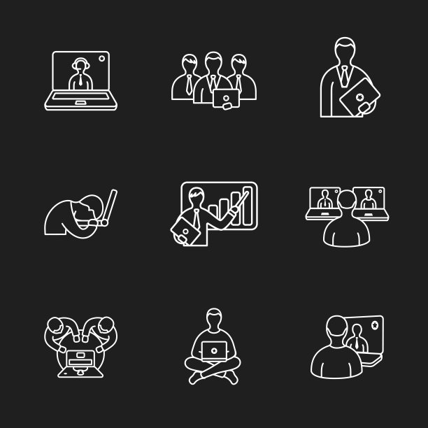 笔记本电脑和人物图标图片下载