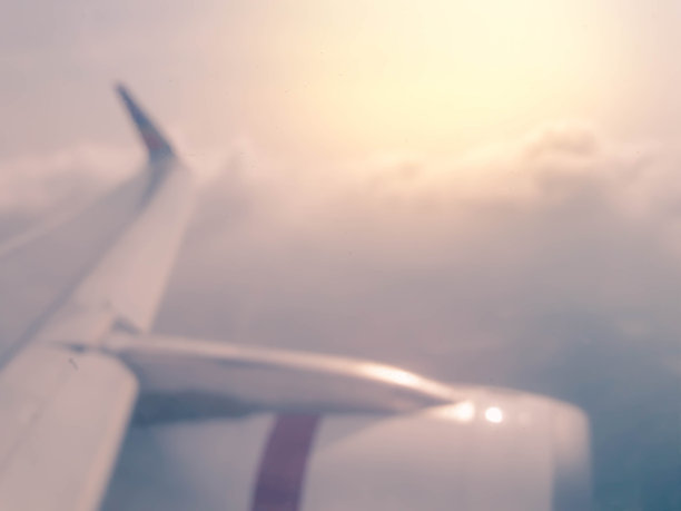 飞机机翼的抽象模糊照片图片下载