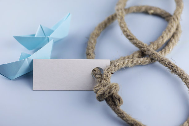 粘纸与粗编织绳和船舶纸折纸图片下载