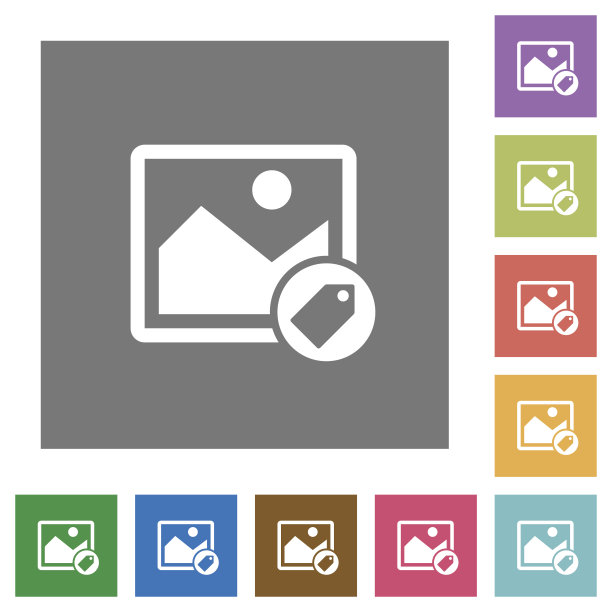 标记方形平面图标的图像图片下载