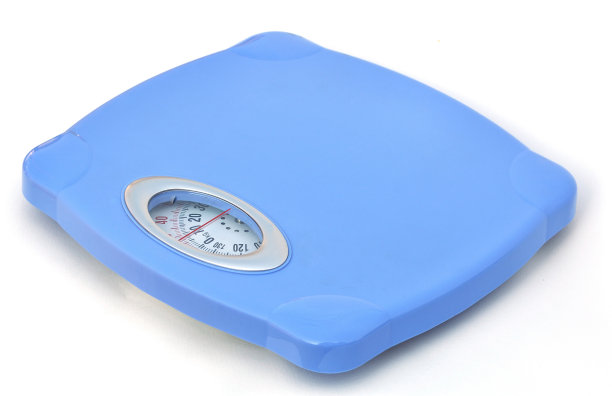 甜美的蓝色浴室体重秤图片下载