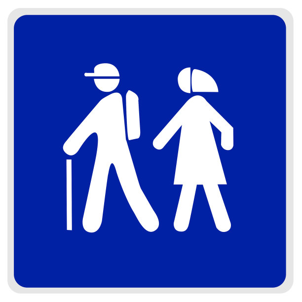 路标——徒步旅行者图片下载