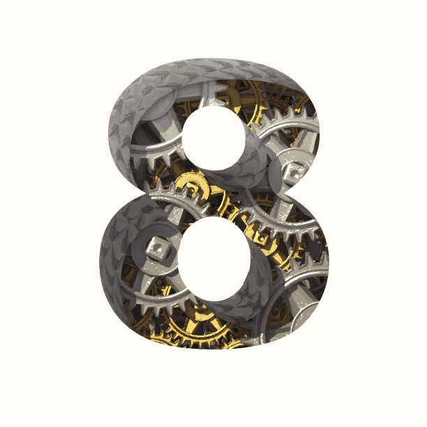 矢量齿轮切割图8。粘贴到任何背景图片下载